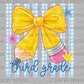 3rd Grade Bow Back to School Ready to Press DTF Transfers Sublimation Transfers