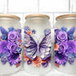 Butterfly Floral UV DTF Transfer 16oz Libby Glass Can Wrap Ready to Apply