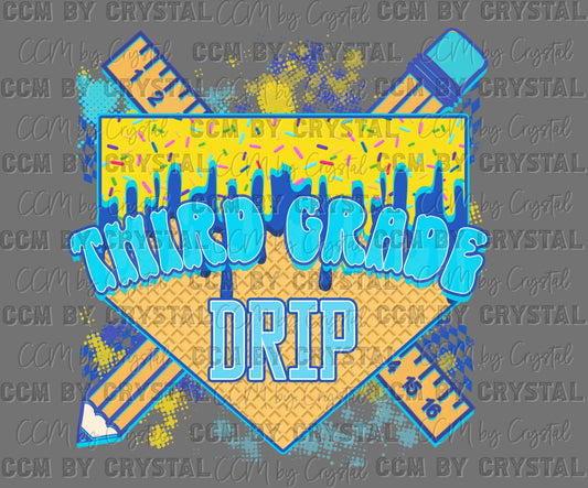 3rd Third Grade Baseball Grade Ready to Press DTF Transfers Sublimation Transfers