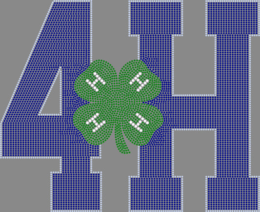 4 H Clover 11" Wide Spangle Transfer