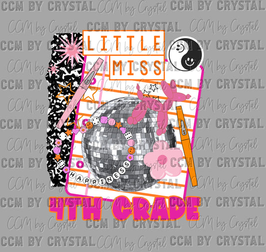 4th Grade Disco Back to School Ready to Press Transfer DTF Transfer Sublimation Transfer