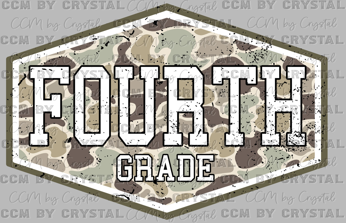 4th Grade Camo Back to School Ready to Press DTF Transfers Sublimation Transfers