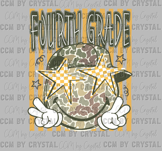 4th Grade Camo Stars Back to School Ready to Press DTF Transfers Sublimation Transfers