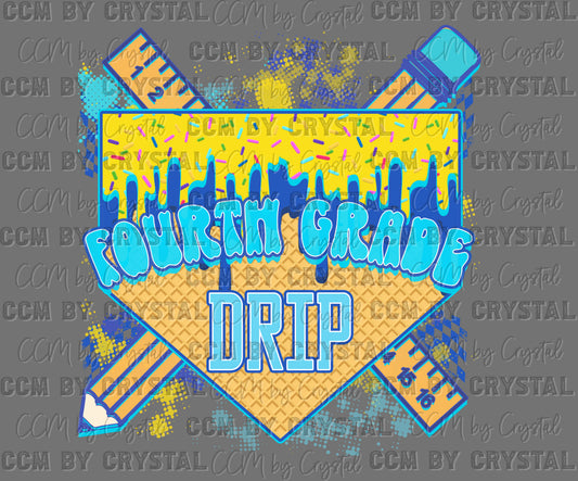 4th Fourth Grade Baseball Grade Ready to Press DTF Transfers Sublimation Transfers