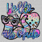 Back to School hello 4th Grade Faux Rhinestone Effect Ready to Press Transfer DTF Transfer Sublimation Transfer