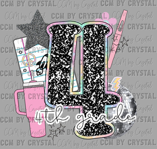 4th Grade Comp Disco Back to School Ready to Press Transfer DTF Transfer Sublimation Transfer