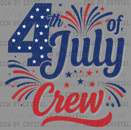 4th of July Crew USA Patriotic Ready to Press DTF Transfers Sublimation Transfers