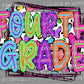 Fourth Grade Colorful Leopard Background Ready to Press Transfer