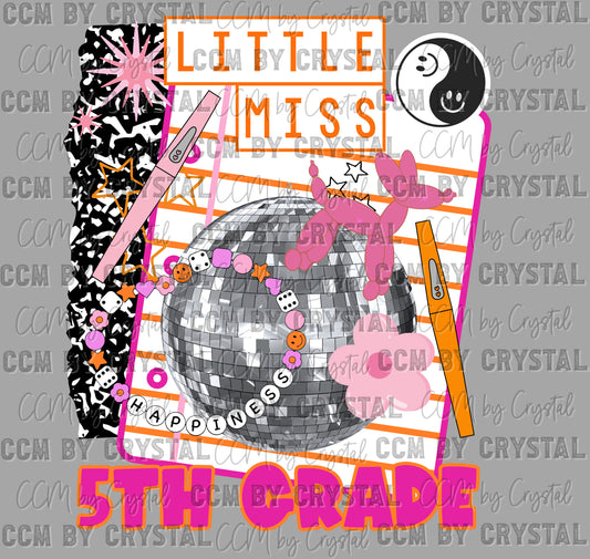 5th Grade Disco Back to School Ready to Press Transfer DTF Transfer Sublimation Transfer