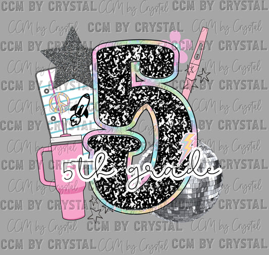 5th Grade Comp Disco Back to School Ready to Press Transfer DTF Transfer Sublimation Transfer