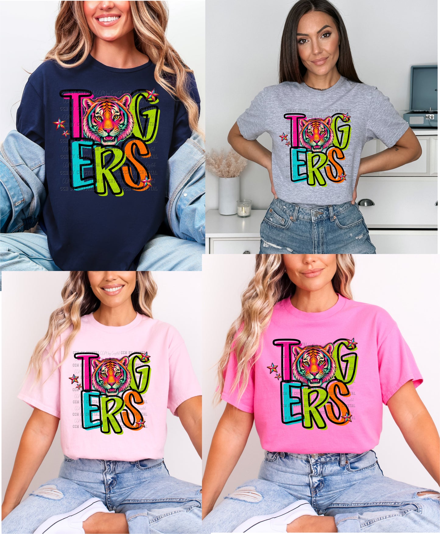 Tigers Colorful Pink Out T Shirt