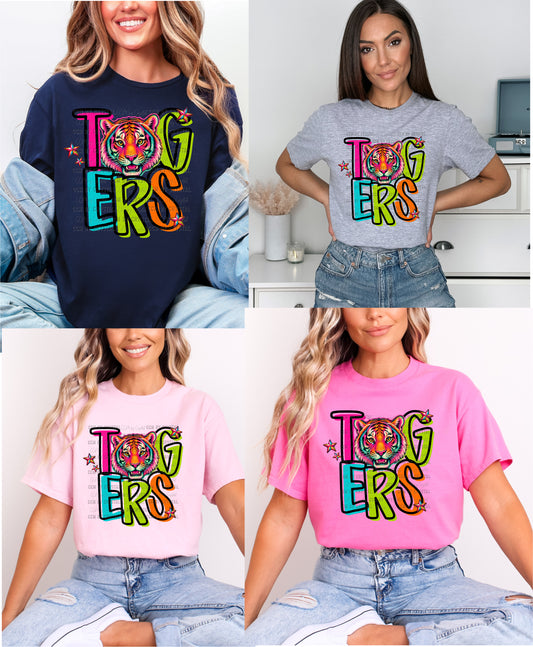 Tigers Colorful Pink Out T Shirt