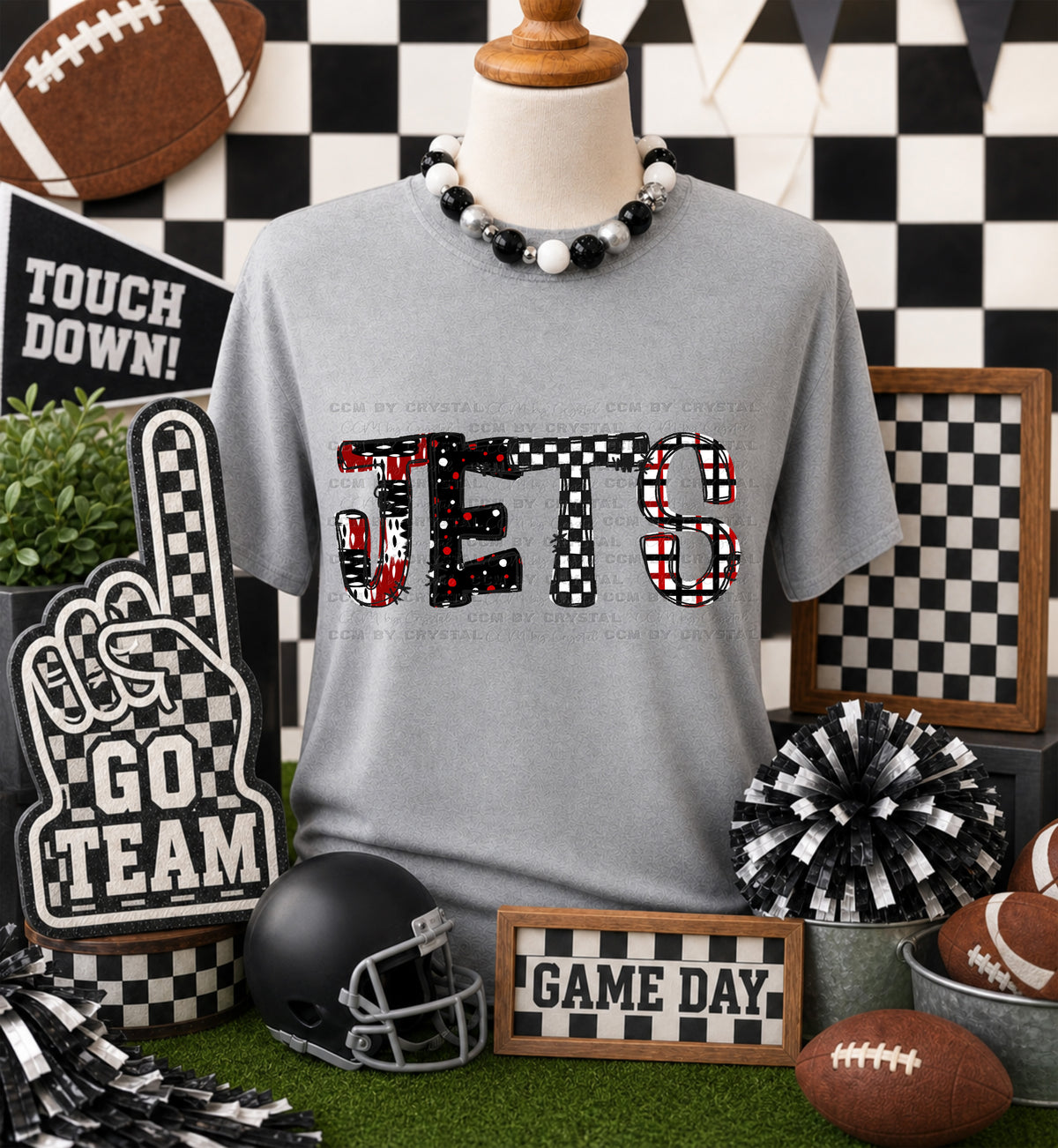 Jets Mascot Red Black Ready to Press DTF Transfers Sublimation Transfers
