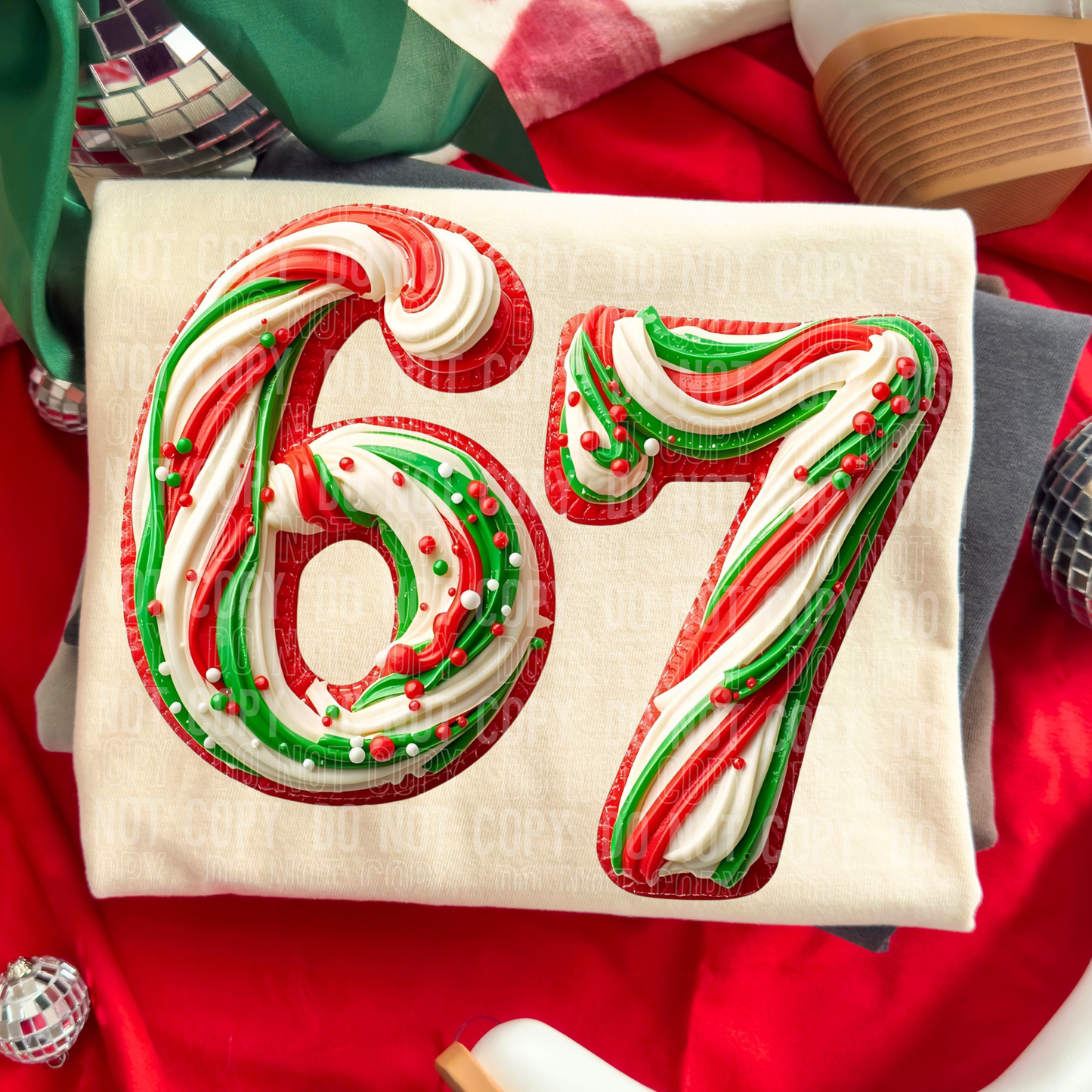 67 Faux Christmas Cookie Ready to Press Transfer Instant Peel DTF Transfer Sublimation Transfer