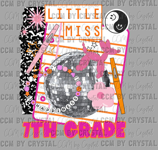7th Grade Disco Back to School Ready to Press Transfer DTF Transfer Sublimation Transfer
