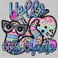 Back to School hello 6th Grade Faux Rhinestone Effect Ready to Press Transfer DTF Transfer Sublimation Transfer