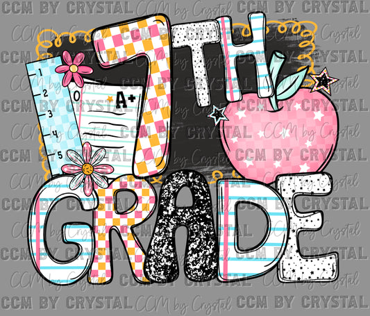 7th Grade Back to School Ready to Press Transfer DTF Transfer Sublimation Transfer