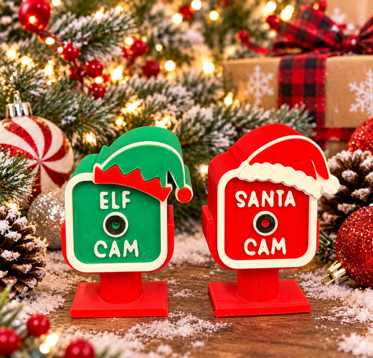 Elf and Santa Cam Christmas 3D Printed