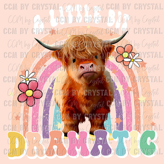 A Little Bit Dramatic Highland Cow Ready to Press Transfer