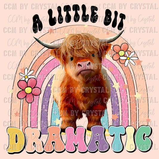 A Little Bit Dramatic Highland Cow Ready to Press Transfer