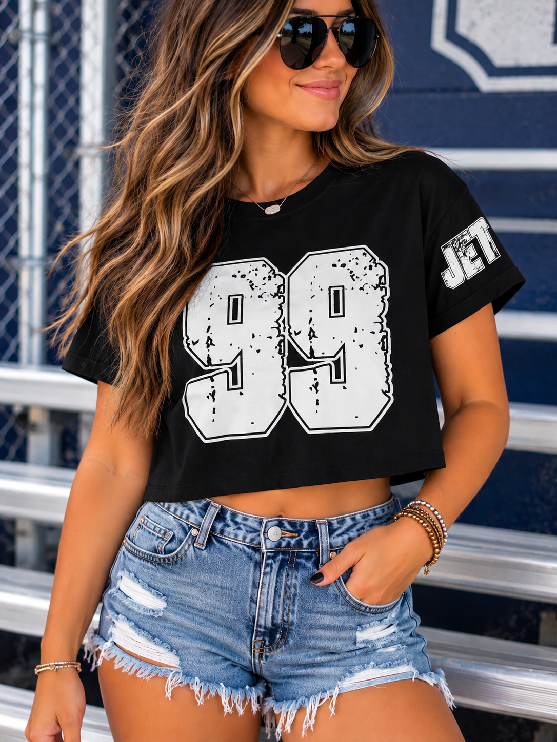 Number and Name Cropped Comfort Colors T-Shirt
