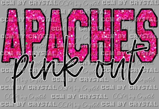 Pink Out Apaches Ready to Press Transfer DTF Transfer Sublimation Transfer