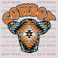 Rodeo Aztec Cowboy Cow Head Ready to Press Transfer