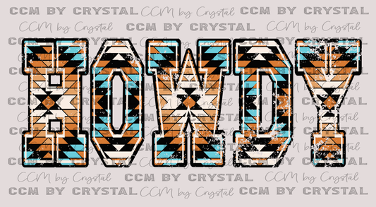 Western Aztec Howdy Ready to Press Transfer