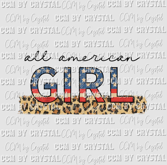 All American Girl Cheetah Print Ready to Press Transfer