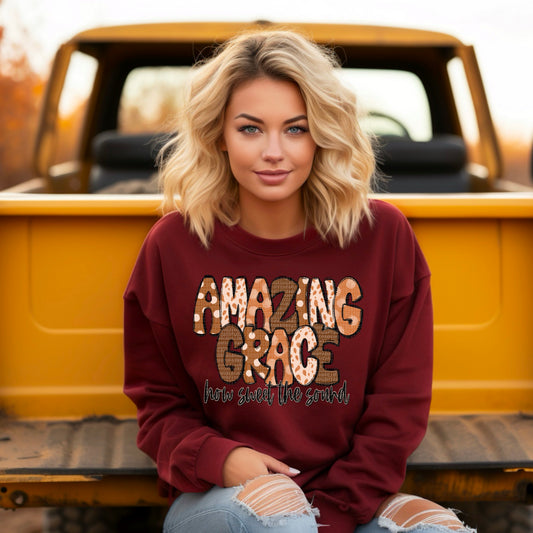 Fall Amazing Grace How Sweet The Sound Ready to Press Transfer