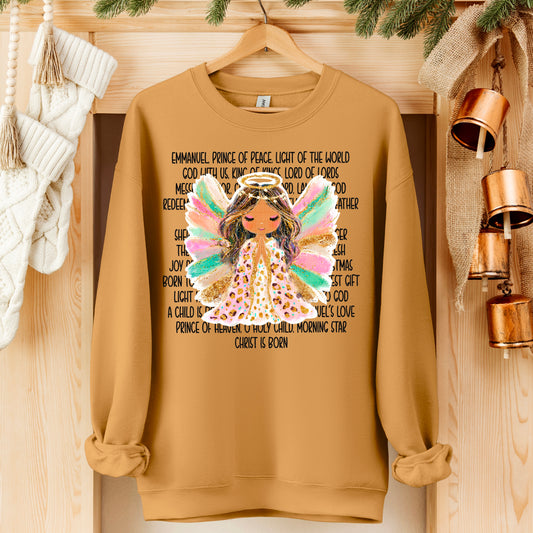 Angel of Christmas Leopard Faux Glitter Ready to Press Transfer DTF Transfer Sublimation Transfer