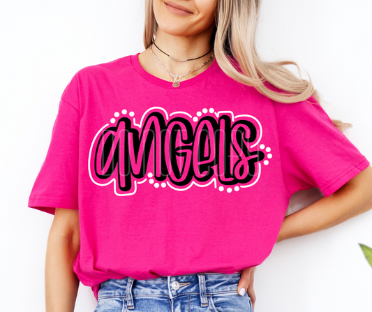Angels Doodle Mascot Ready to Press Transfer DTF Transfer Sublimation Transfer