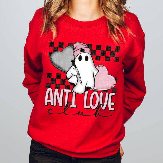 Anti Love Club Valentine's Day Ready to Press Transfer DTF Transfer Sublimation Transfer