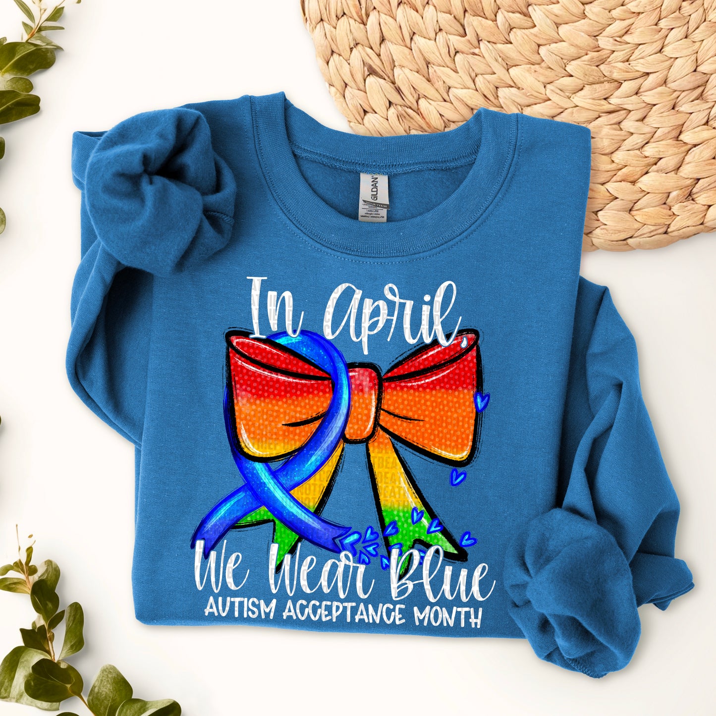 In April We Wear Blue Autism Acceptance Month Ready to Press Transfer DTF Transfer