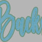 Backs Cursive Script Font 11" 2-Color Ready to Press Spangle Transfer Bling Transfer Sparkle Transfer