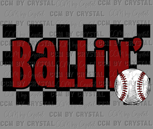 Ballin baseball Ready to Press Transfer DTF Transfer Sublimation Transfer