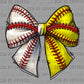 Baseball Softball Bow Ready to Press Transfer DTF Transfer Sublimation Transfer