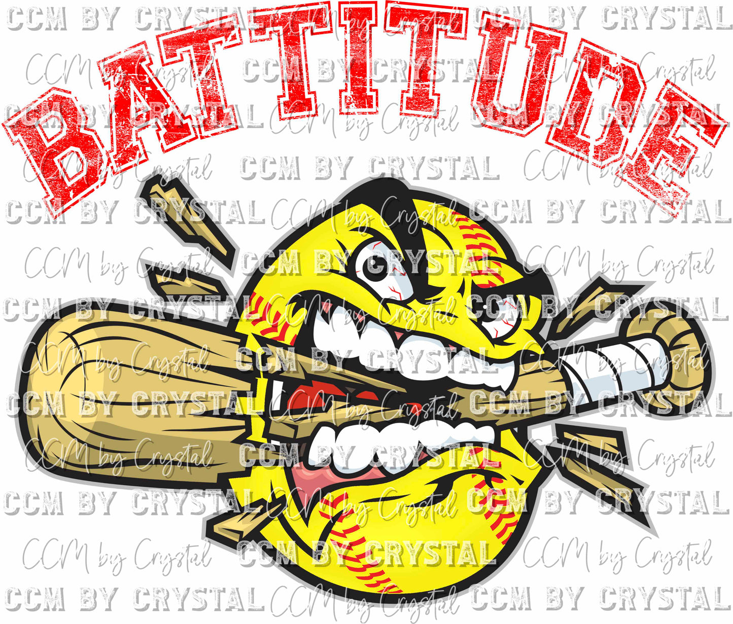 Battitude Mean Softball PNG Digital File ONLY