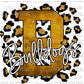B Bulldogs Gold on Gold Leopard Print Ready To Press Transfer
