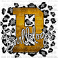 B Bulldogs Gold and Silver Leopard Print Ready To Press Transfer