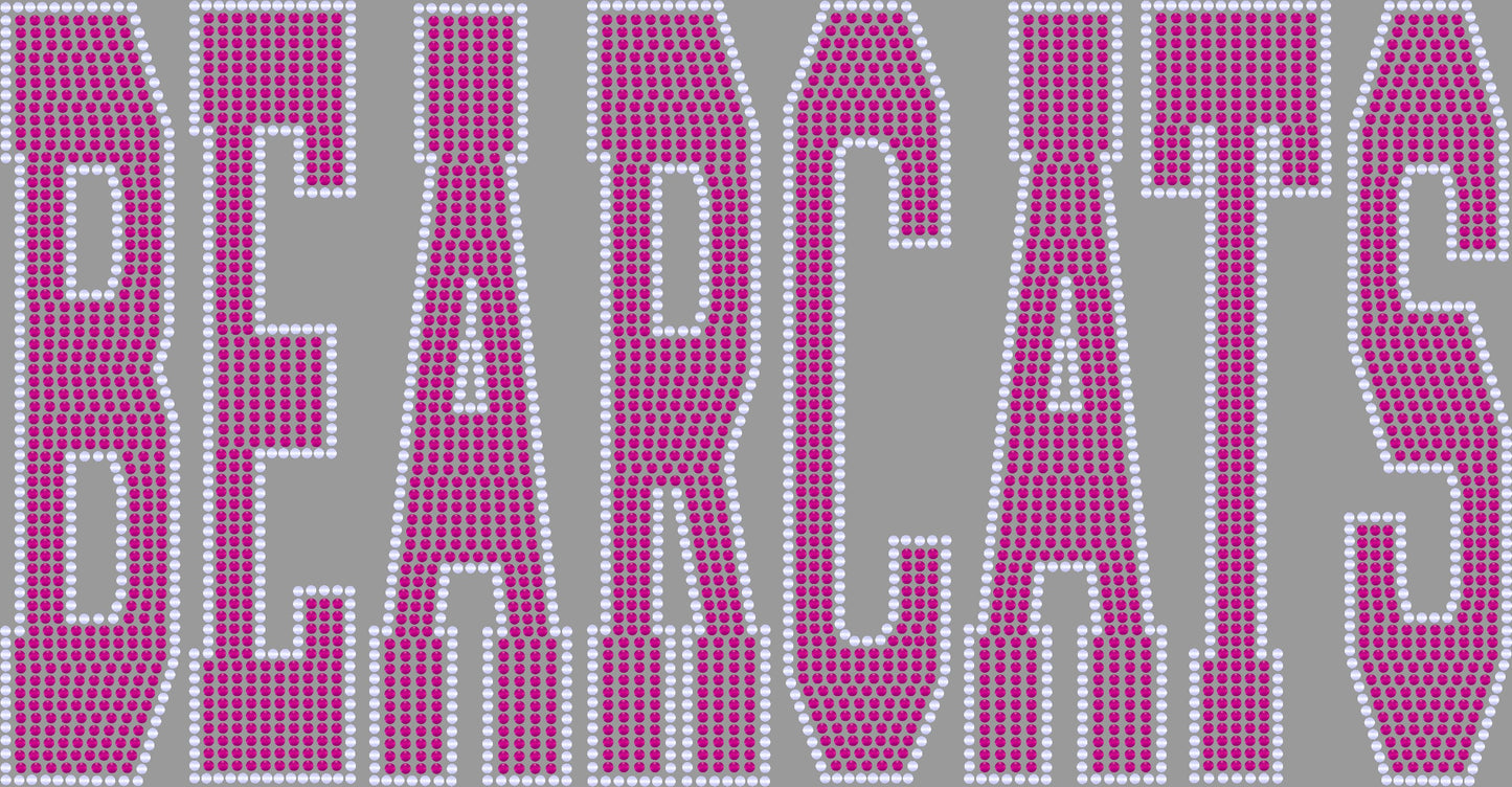 Bearcats 2-Color Approximately 11" wide x 6" Spangle Transfer