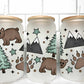 Bears and Trees UV Transfer 16oz Libby Glass Can Wrap Ready to Apply