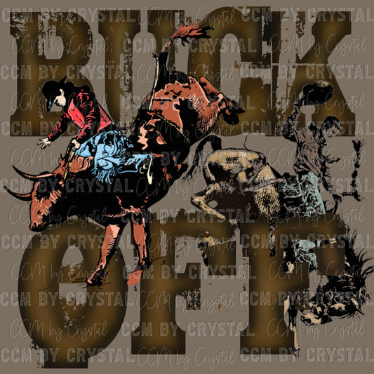 Buck Off Cowboy Rodeo Western Ready to Press Transfer