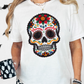 Black Candy Skull Faux Fake Embroidery Ready to Press Transfer Instant Peel DTF Transfer Sublimation Transfer