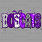 Bobcats Purple Mascot Ready to Press Transfer DTF Transfer Sublimation Transfer