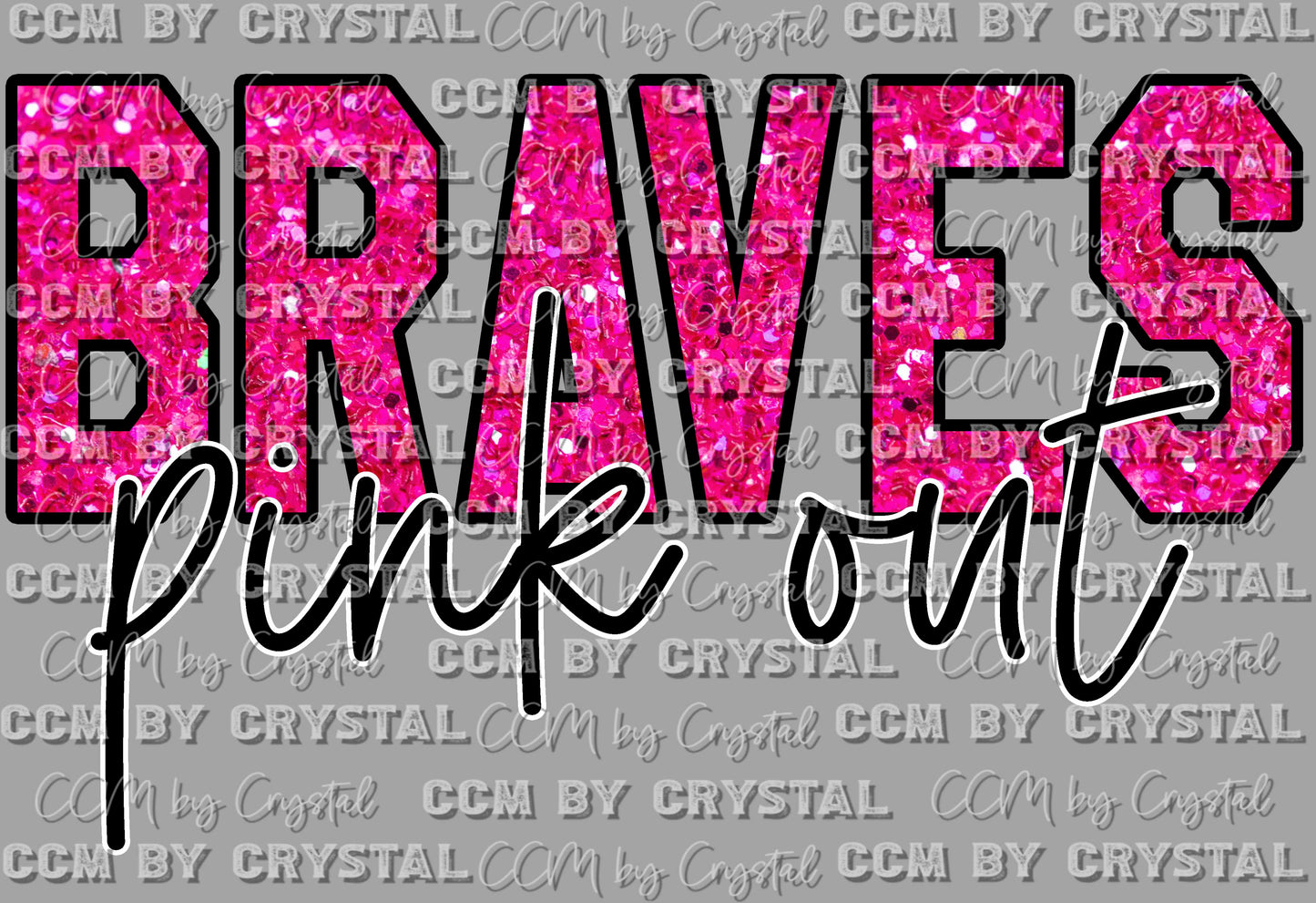 Pink Out Braves Ready to Press Transfer DTF Transfer Sublimation Transfer