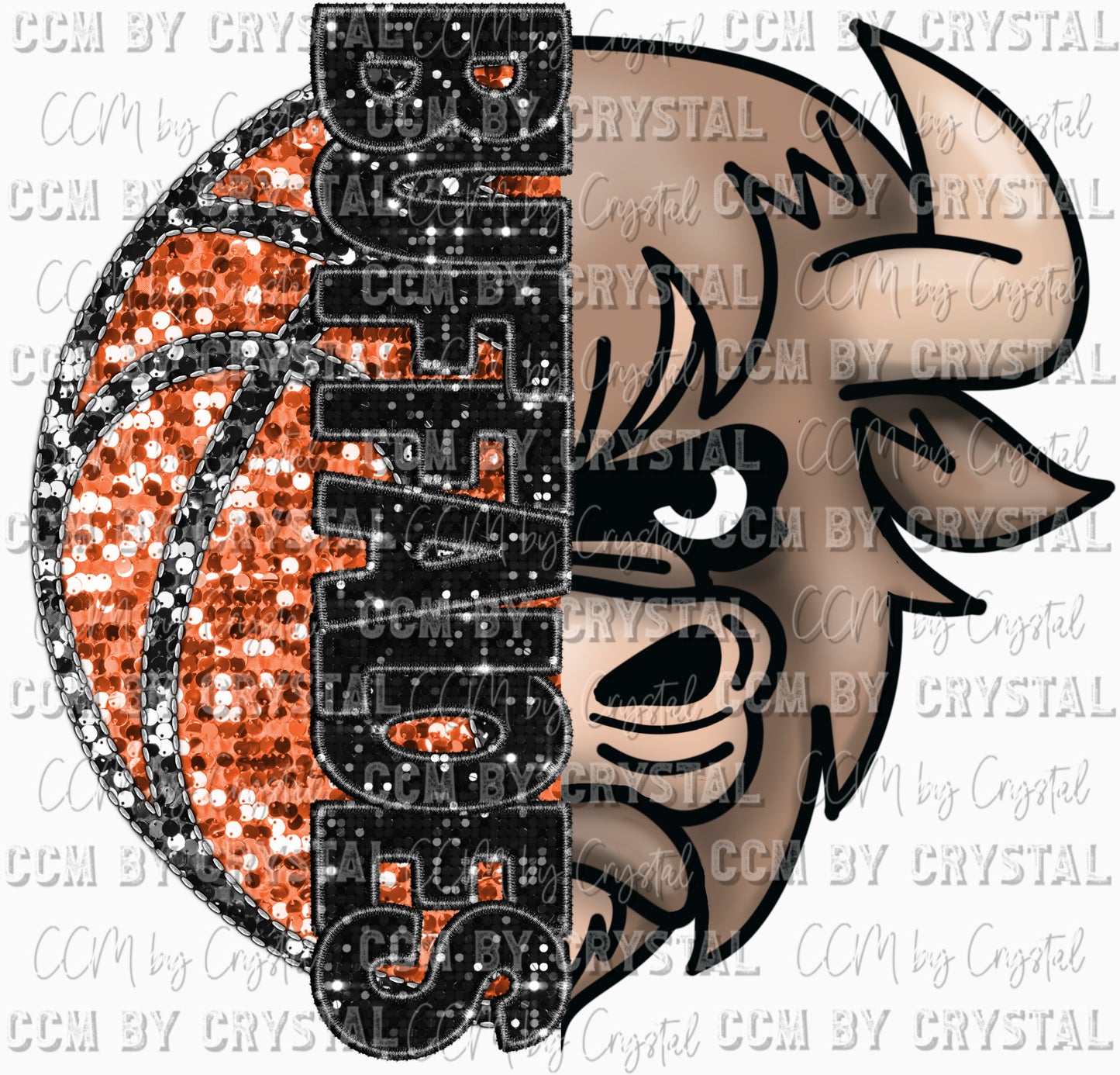 Buffaloes Basketball Faux Embroidery Faux Sequins Ready To Press Transfer DTF Sublimation
