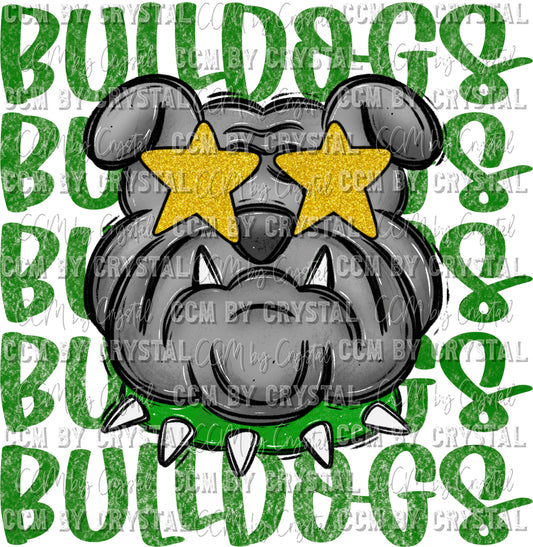 Bulldogs Green Mascot Ready to Press Transfer