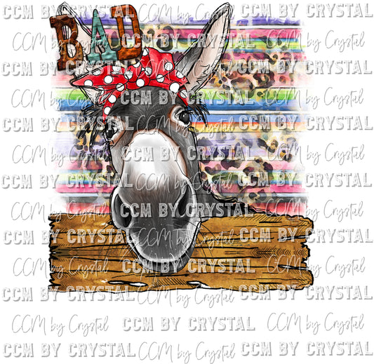 Badass Donkey Print Ready to Press Transfer