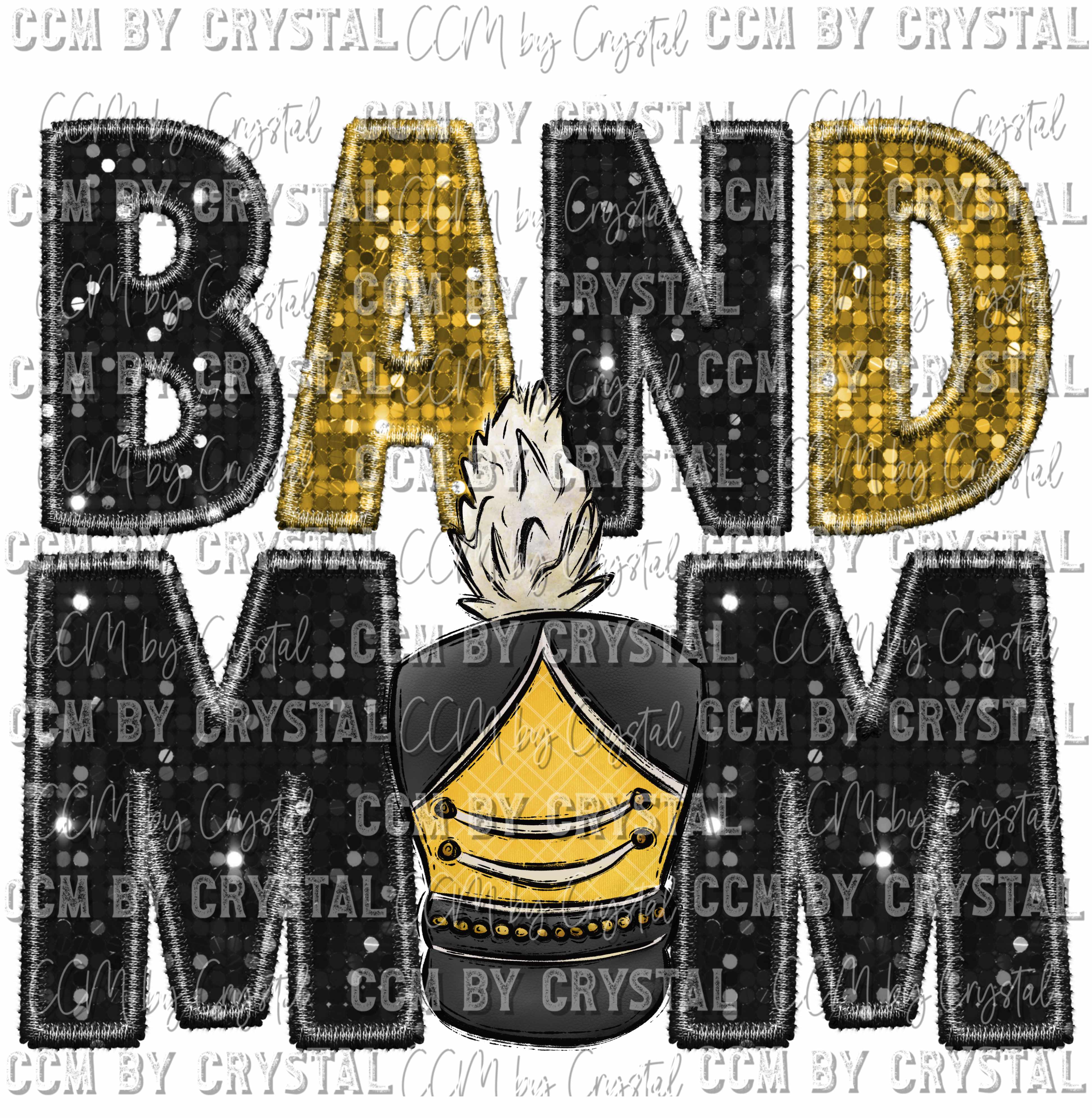 Band Mom Black and Yellow Ready To Press Transfer